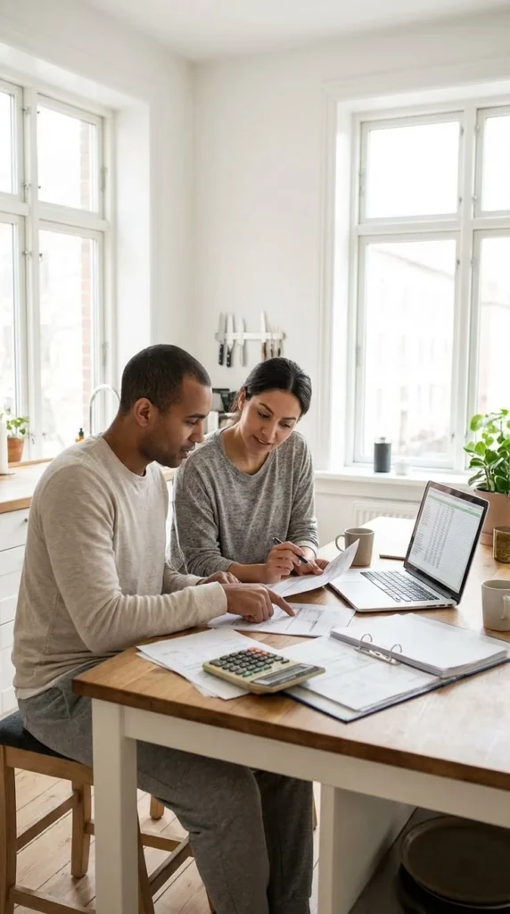 Disabled? Mortgage Protection Insurance Can Keep Your Family in Their Home A couple reviewing mortgage protection insurance documents at a desk, planning for family home security
